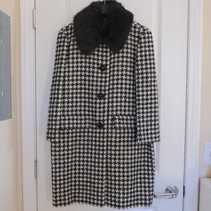 Kate Spade Faux Fur Houndstooth Coat (2)